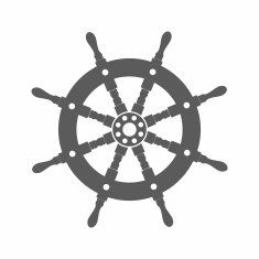 Steering wheel ship silhouette vector illustration N2