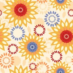Warm vibrant floral abstract seamless pattern background N2