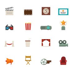 Movie icons vector eps10