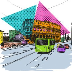 Rome Coliseum hand drawn vector illustration N4