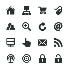Internet and web Silhouette Icons N2