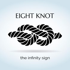 Black and White Rope Eight Knot N2