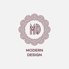 Vector geometric frame in mono line style Monogram design element N58