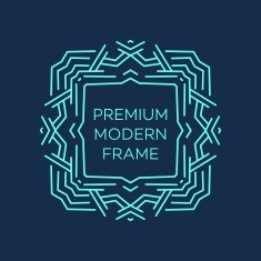 Vector geometric frame in mono line style Monogram design element N59