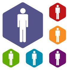 Man rhombus icons