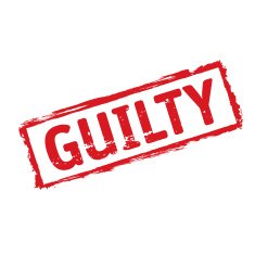 Red vector grunge stamp GUILTY