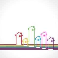 colorful real estate banner background design