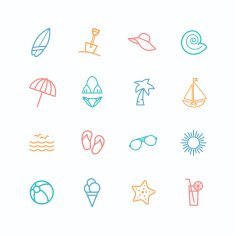 Set of beach related icons N4