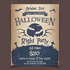 Halloween night party poster N2