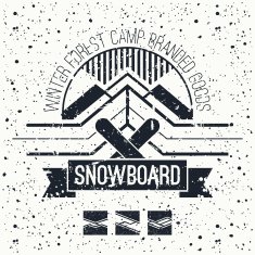 Snowboard retro emblem