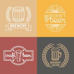 Vector craft beer and brewery logos