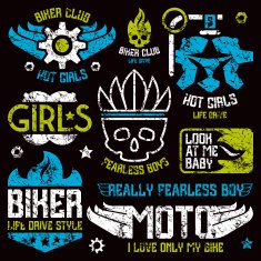Car and biker masculine badges N2