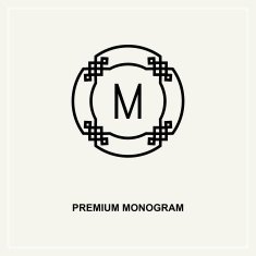 Premium art deco monogram design element