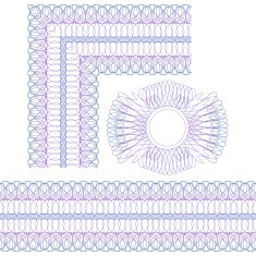Corner border and rosette