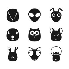 animal face icon set series N3