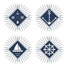 Set of nautical logos badges and labels N19