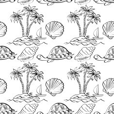 Seamless exotic pattern outline