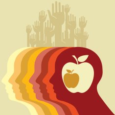 Head and apple