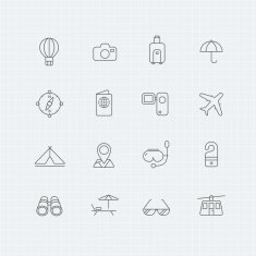 travel and holiday vector thin line symbol icon