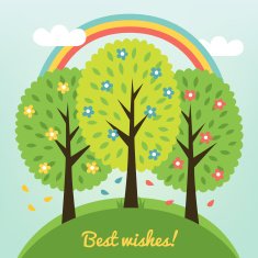 Greeting card with trees N2
