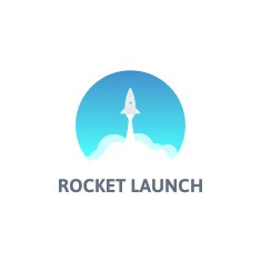 Yellow rocket circle icon in flat style vector illustration N2