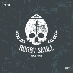 Rugby team skull emblem N2