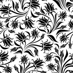 Black silhouette of flowers Vector illustration N9
