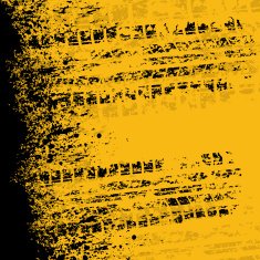 Yellow tire track banner