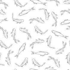 Fish neutral contour seamless pattern N2