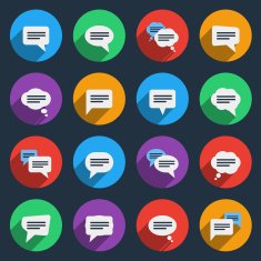 Speech bubble icons in flat style N2