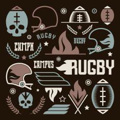 College rugby team badges N2