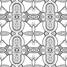 Vector Seamless Monochrome Abstract Pattern N51