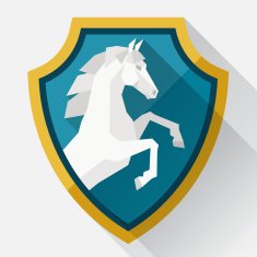Background with horse standing in flat style N3