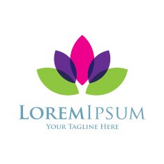 Water lily beautiful lotos flower icon simple elements logo
