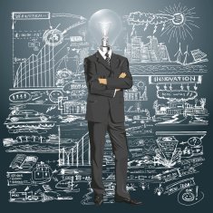 Lamp Head Businessman In Suit