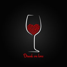 wine glass love concept design background