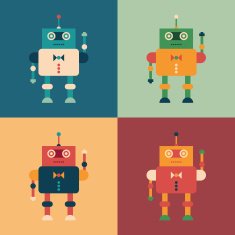 Set of colorful elegant robots N2