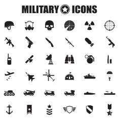 Military icons set