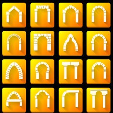 Flat icons vector collection for archway