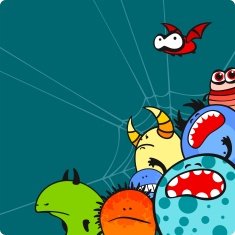 Angry halloween monsters
