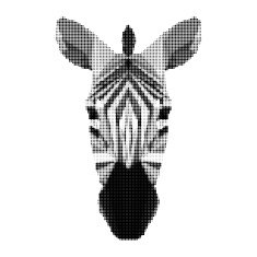 abstract monochrome zebra portrait of circles isolated on white background N2
