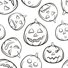 Vector Halloween Seamless Black Background
