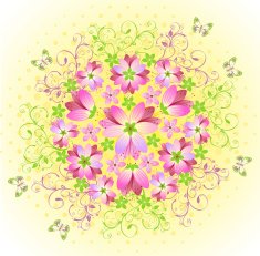 Pink floral background N9