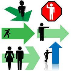Arrow Signs & Symbol Set People Point in Your Directions