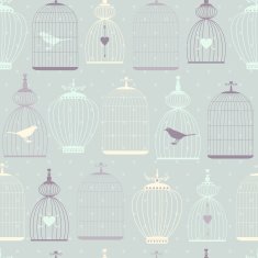 Seamless pattern with decorative cages in retro colors N2