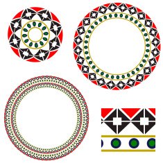 Circular frame with elements of national Ukrainian embroidery e