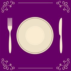 Empty plate with fork and knife