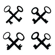 set of crossed vintage keys