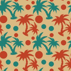Seamless pattern with coconut palm trees N26