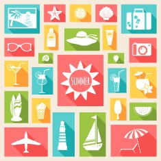 Summer holiday flat elements